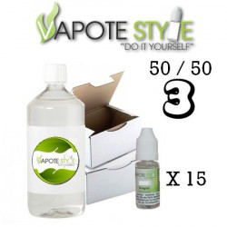 Base pack TPD 3 mg 1 litre 50/50 Vapote Style