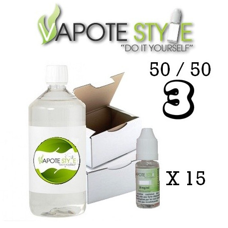 Base pack TPD 3 mg 1 litre 50/50 Vapote Style
