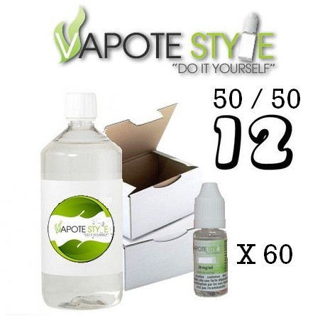 Base pack TPD 12 mg 1 litre 50/50 Vapote Style