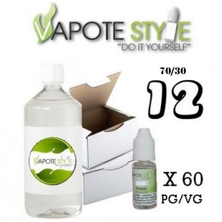 Base pack TPD 12 mg 1 litre 70/30  Vapote Style