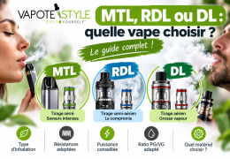 MTL, RDL ou DL : quelle vape choisir pour sa cigarette électronique ?