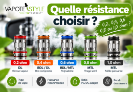 Résistance cigarette électronique : 0,2, 0,4, 0,6, 0,8 ou 1,0 ohm, laquelle choisir ?